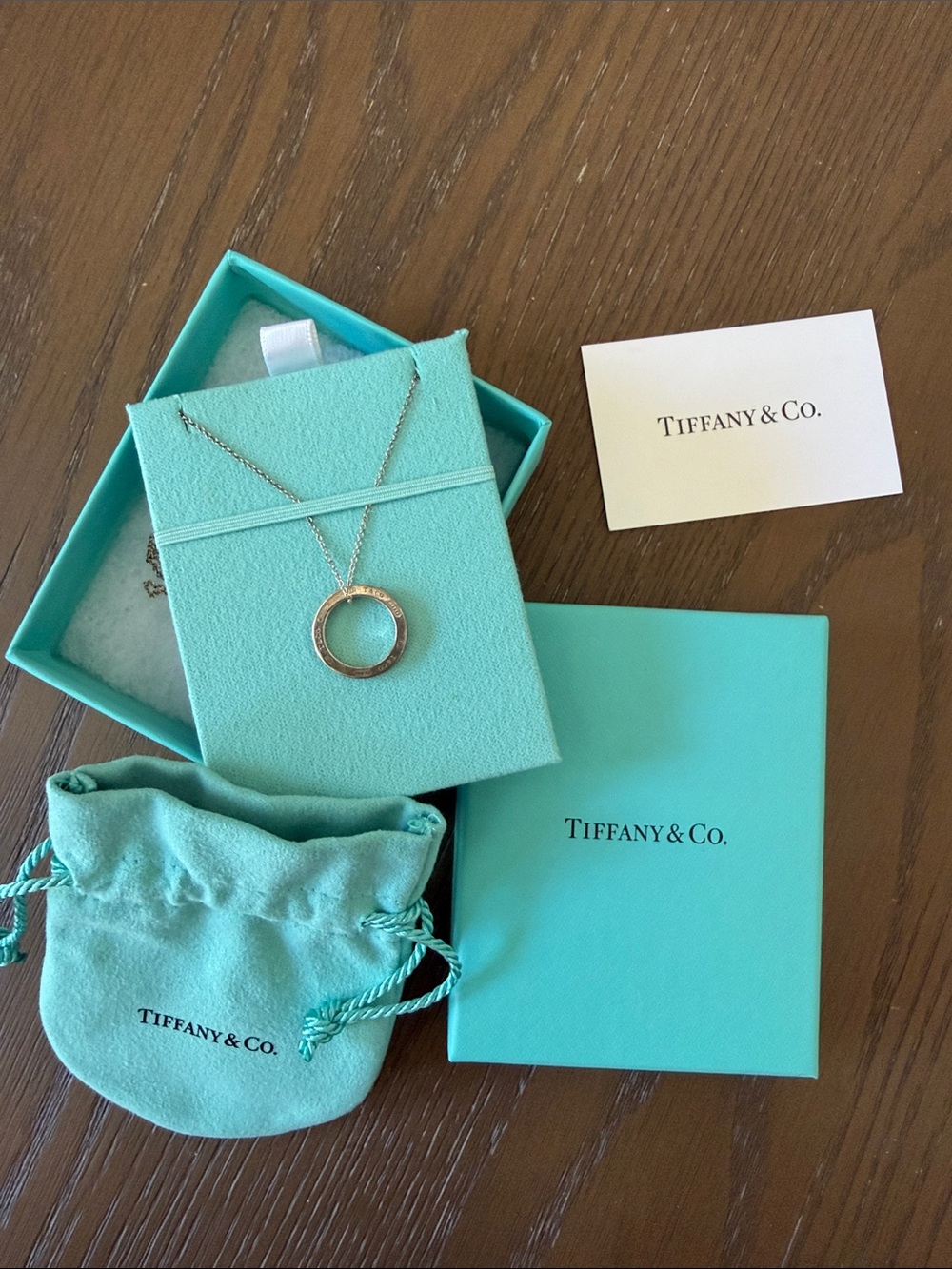 Tiffany & Co. 1837 circle pendant in silver, size medium, 16inch